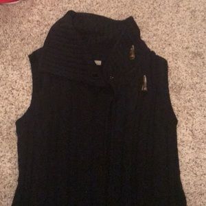 Black sleeveless cardigan